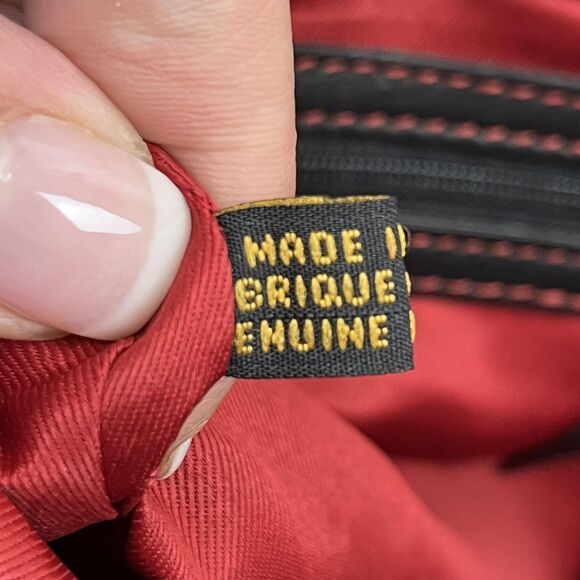 ILI New York Bucket Bag Womens Black Red Genuine Leather Drawstring Crossbody - Picture 12 of 13